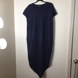 Universal Standard dress women medium Navy Asymmetrical Jersey Midi Dress